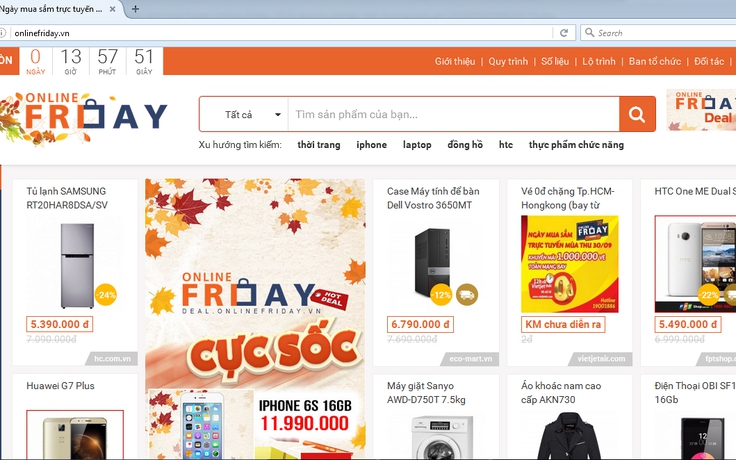 Ngày mua sắm trực tuyến - Online Friday 2016 chính thức mở cửa