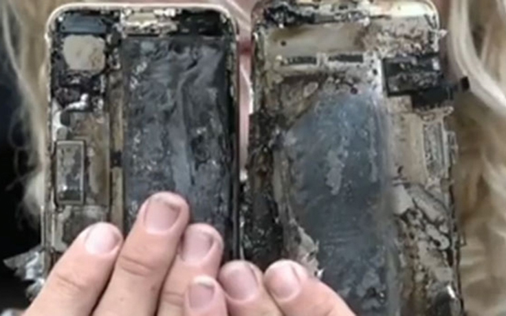 iPhone 7 bốc cháy trong xe hơi