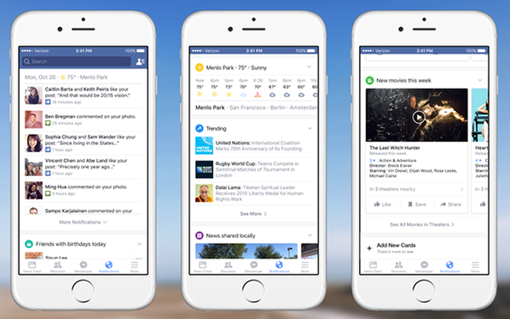 Facebook cho phép người dùng xem thời tiết trên web và điện thoại
