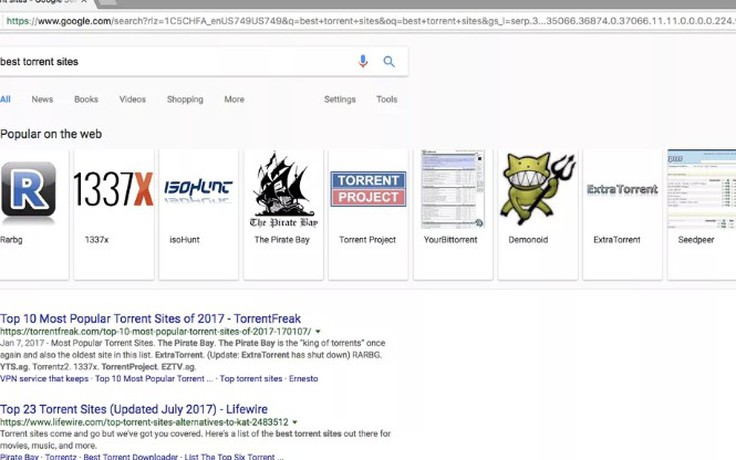 Google làm nổi bật các trang torrent tốt nhất trong kết quả tìm kiếm