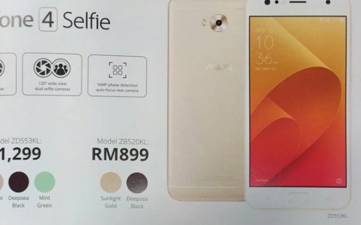 Asus ra mắt smartphone ZenFone 4 Selfie Lite giá chỉ 210 USD