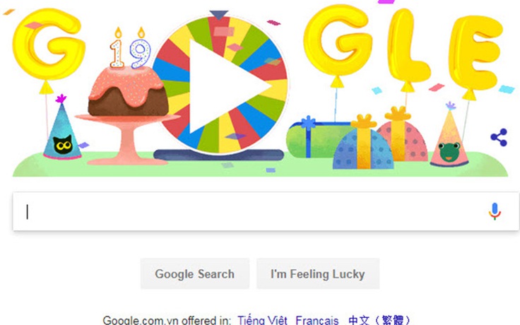 Google kỷ niệm sinh nhật lần thứ 19 với 19 trò chơi bí ẩn