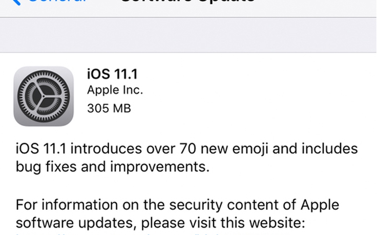 Apple bất ngờ tung ra bản cập nhật iOS 11.1
