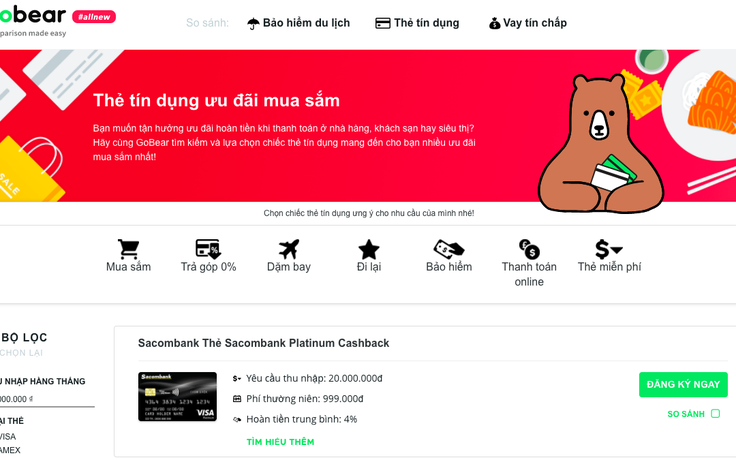 Trang web so sánh tài chính GoBear cán mốc một triệu lượt truy cập