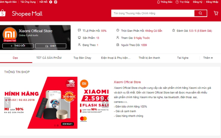 Trang thương mại điện tử Shopee hợp tác chiến lược với Xiaomi