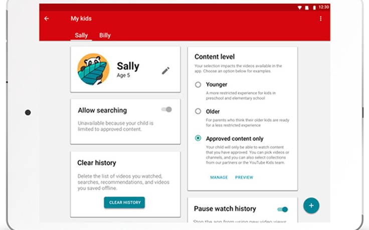 Google cung cấp công cụ quản lý mới cho YouTube for Kids