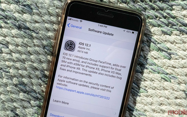 Apple trình làng iOS 12.1 với loạt cải tiến mới