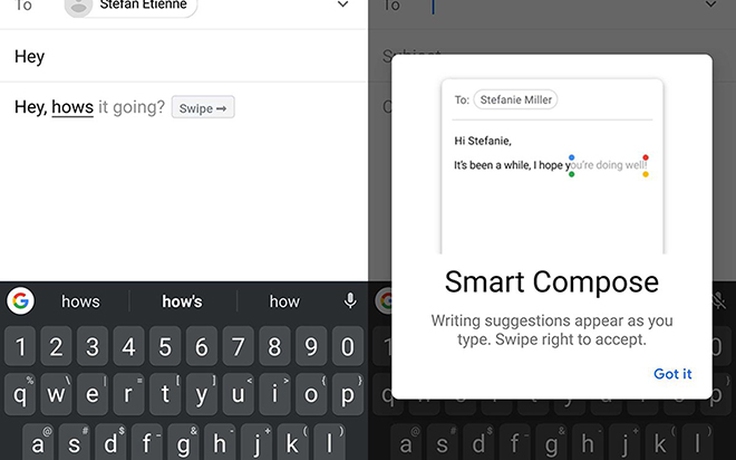 Gmail trên Android hỗ trợ soạn thảo thông minh