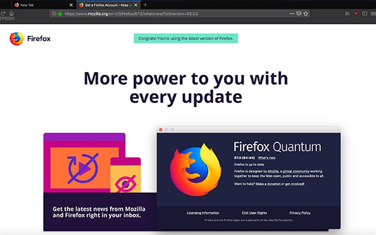 Firefox 67 ra mắt, bổ sung loạt tính năng mới