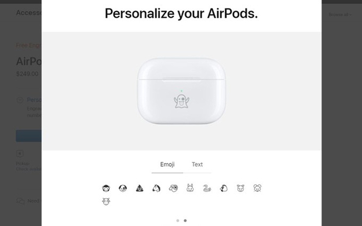 Apple cho khắc biểu tượng cảm xúc trên vỏ AirPods