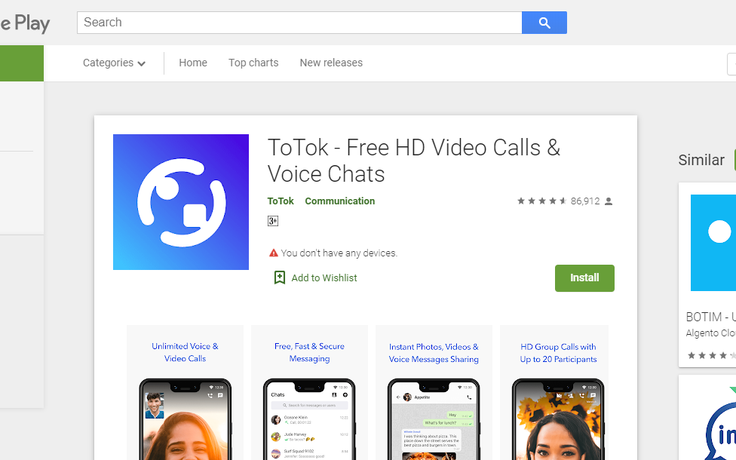 Google cho phép ứng dụng ToTok trở lại Play Store