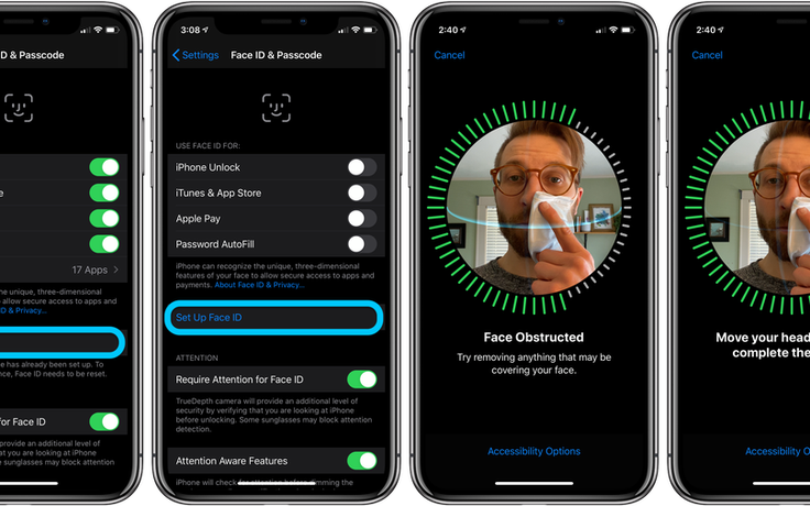 Mẹo mở khóa Face ID dù vẫn đeo khẩu trang