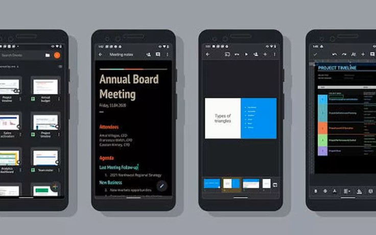 Google Docs, Sheets và Slides được cập nhật giao diện tối