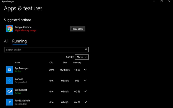 Windows 10 thêm tính năng xác định ứng dụng ngốn RAM