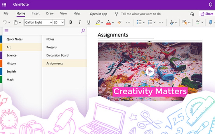 Microsoft Teams và OneNote được tích hợp Adobe Spark