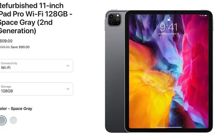 Apple bắt đầu bán iPad Pro 2020 tân trang, giá từ 609 USD