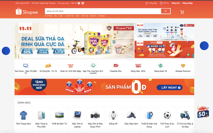 Shopee triển khai chiến dịch mua sắm trực tuyến 11.11