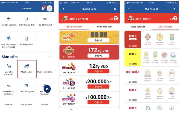 Ngân hàng, ví điện tử mở lại dịch vụ mua hộ vé số trên ứng dụng