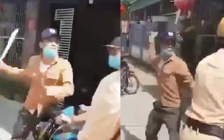 Hà Tĩnh: Đi xe máy không đội mũ bảo hiểm còn vung dao dọa chém CSGT