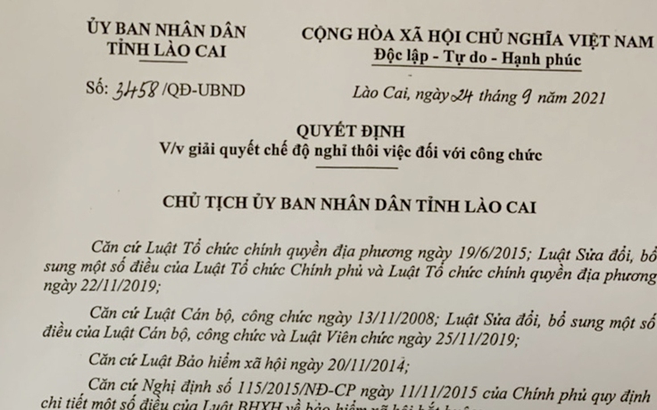 Phó giám đốc Sở KH-CN Lào Cai xin nghỉ việc, ra khỏi Đảng