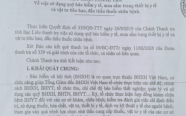 Bạc Liêu: Sai phạm khám chữa bệnh BHYT, chênh lệch giá thuốc hơn 4,5 tỉ đồng