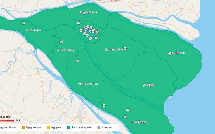 Bến Tre: Bản đồ Covid-19 phủ xanh toàn tỉnh sau 78 ngày chống dịch