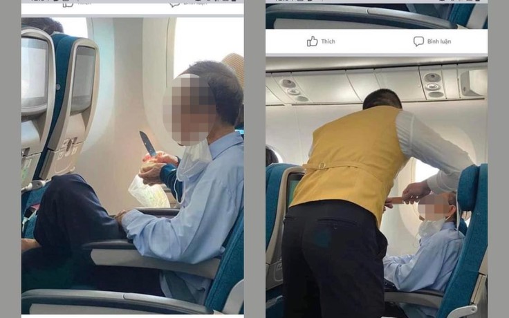 Choáng với cảnh khách vô tư mang dao gọt hoa quả trên máy bay
