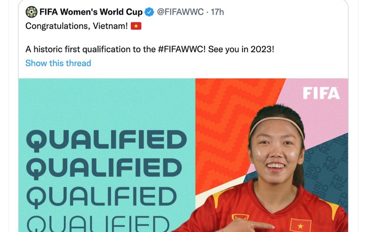 Lee Nguyễn chúc mừng tuyển nữ Việt Nam lần đầu tiên dự World Cup