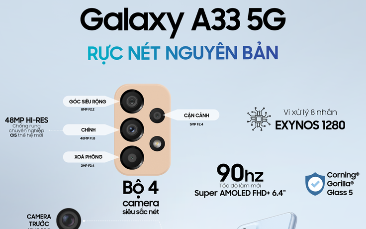 Galaxy A33 5G với những tính năng thu hút người dùng