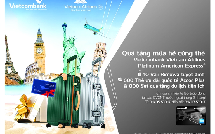 Quà tặng mùa hè cùng thẻ Vietcombank Vietnam Airlines Platinum American Express®