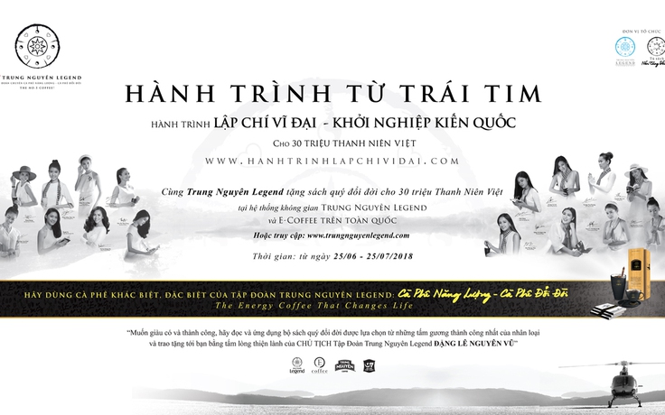 Cùng Trung Nguyên Legend tặng sách quý đổi đời cho 30 triệu thanh niên Việt