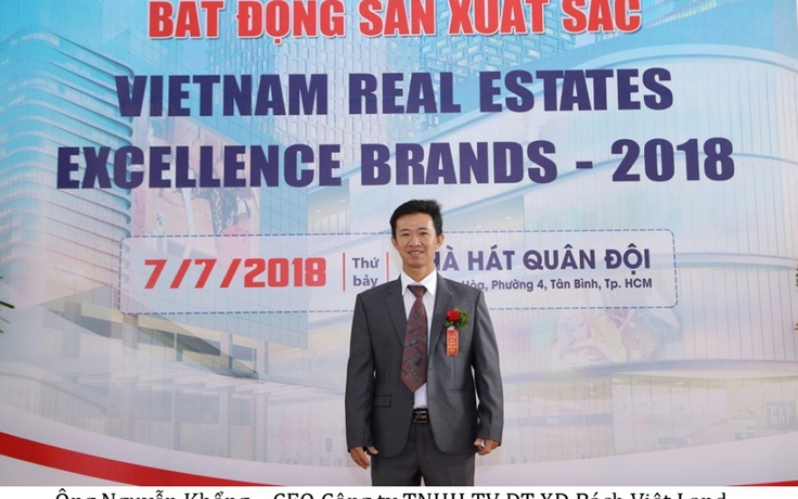 Bách Việt Land nhận giải thưởng ‘Thương hiệu BĐS xuất sắc 2018’