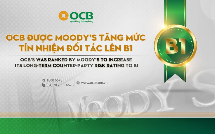 OCB được Moody’s tăng mức tín nhiệm đối tác lên B1