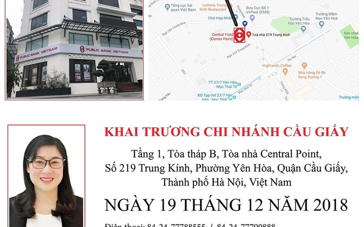 Ngân hàng TNHH MTV Public Việt Nam khai trương Chi nhánh Cầu Giấy