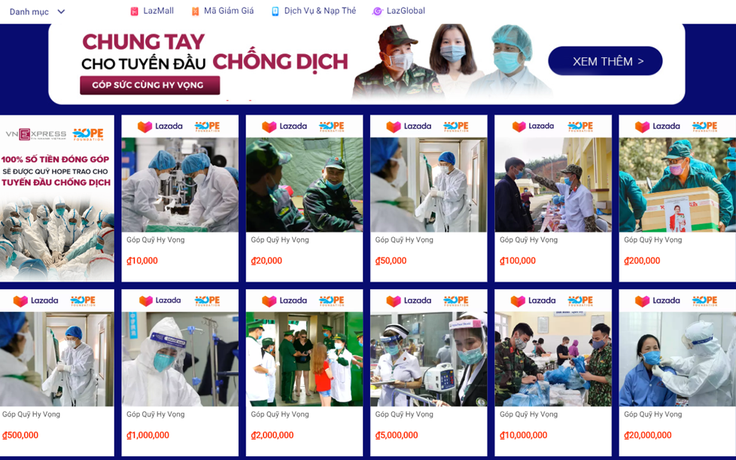 Lazada chung tay cùng tuyến đầu chống dịch