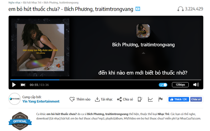 Bích Phương lập cú đúp trên bảng xếp hạng NhacCuaTui