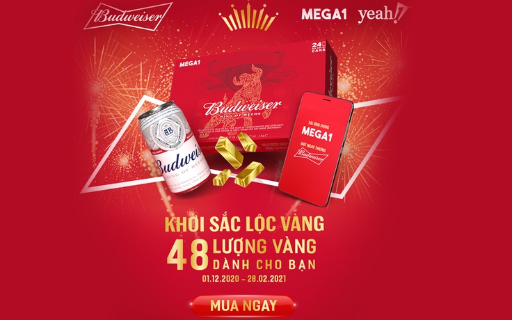 Budweiser và Mega1 kết hợp ‘tung’ khuyến mãi khủng săn 48 lượng vàng