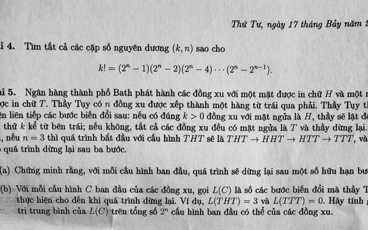 Tên GS Hoàng Tụy được đưa vào bản dịch tiếng Việt đề thi toán Olympic quốc tế