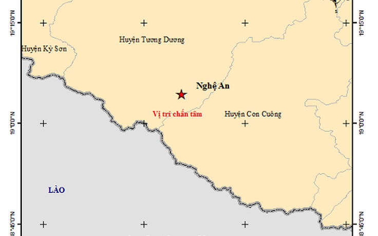 Động đất 4,1 độ Richter tại Tương Dương, Nghệ An