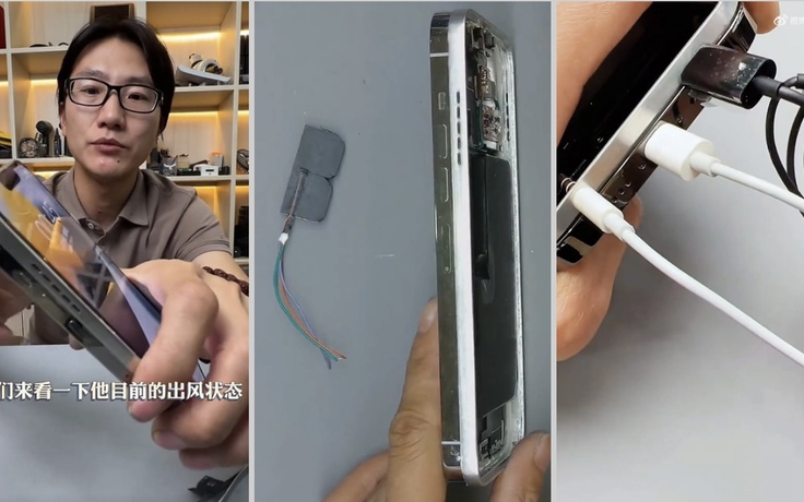TikToker Trung Quốc 'độ' quạt tản nhiệt, pin vào iPhone