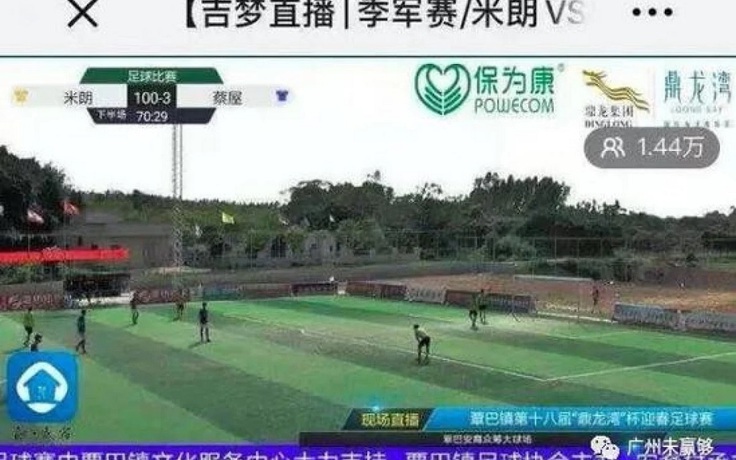 Đội bóng Trung Quốc chấp nhận bị thủng lưới… 100 bàn để phản đối trọng tài