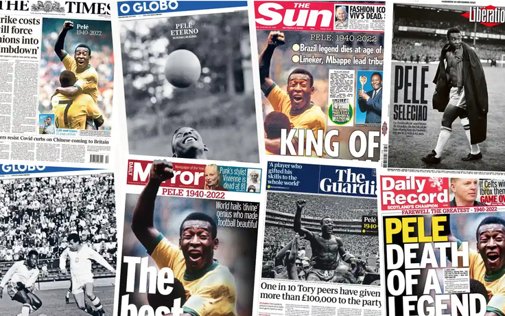 Truyền thông toàn cầu ngưỡng mộ Pele: Vị vua tuyệt đối trong lịch sử bóng đá