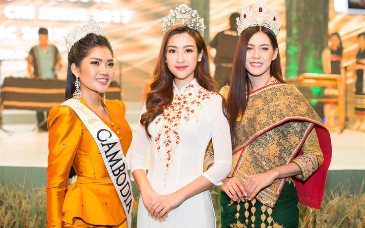 Mới đăng quang, Hoa hậu Hoàn vũ Lào sang Việt Nam 'đọ sắc' Đỗ Mỹ Linh
