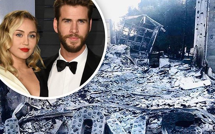 Liam Hemsworth tung ảnh biệt thự sống cùng Miley Cyrus bị cháy thành tro