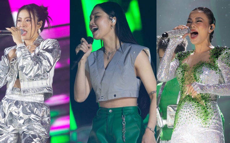 Thu Minh, Hoàng Thùy Linh, Miu Lê diễn 'bốc lửa' dưới trời mưa Thu Minh, Hoàng Thùy Linh, Miu Lê diễn 'bốc lửa' dưới trời mưa