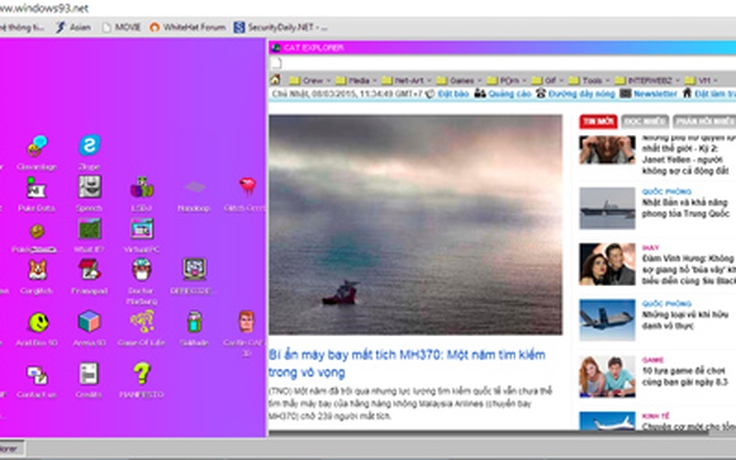 Windows 93 'hồi sinh' trên trình duyệt web