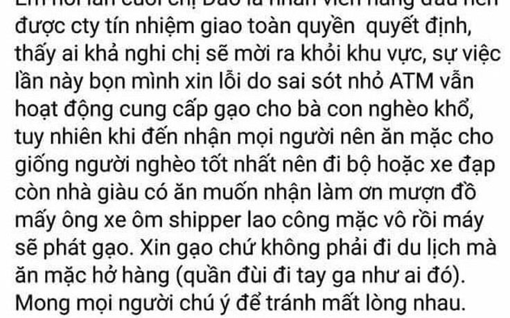 Đơn vị 'ATM gạo' bức xúc về tài khoản mạo danh miệt thị cô gái áo đen