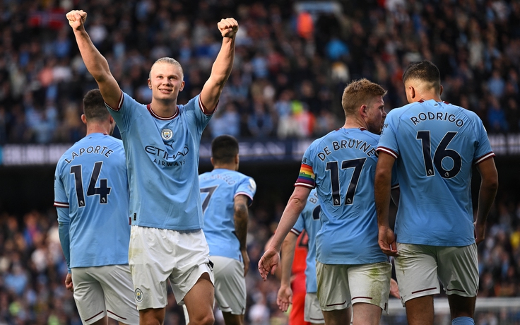 Haaland lập cú đúp, De Bruyne ghi siêu phẩm giúp Man City đại thắng