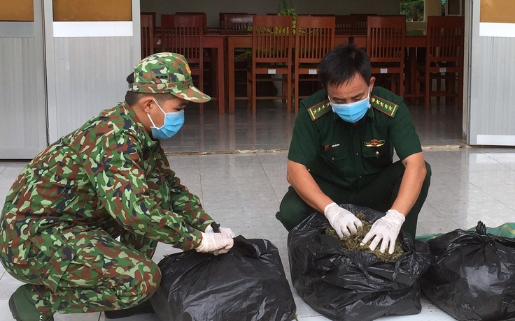 Biên phòng An Giang bắt giữ 13 kg hàng hóa, nghi cần sa