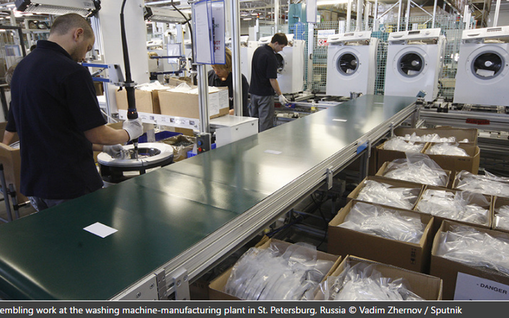 Xuất khẩu máy giặt Nga đạt kỷ lục nhờ đồng rúp yếu